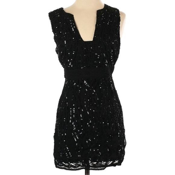 Free People Snake Charmer Black Sequin Mini Dress - Picture 4 of 10